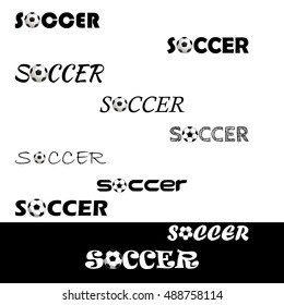 Soccer text for logo the team and the cup