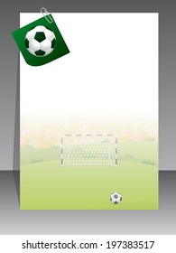 Soccer theme brochure with ball notepaper