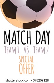 Soccer Theme Editable Background Layout. Isolated On White