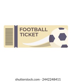 Soccer ticket icon cartoon vector. Venue tournament. Voucher reward prize