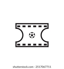 Soccer ticket icon, football ticket icon, football ticket reservation, football ticket booking, simple flat icon vector illustration. 