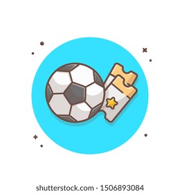 Soccer Ticket Vector Icon Illustration. Watching Soccer Match Sport Icon Concept White Isolated. Flat Cartoon Style Suitable for Web Landing Page, Banner, Sticker, Background