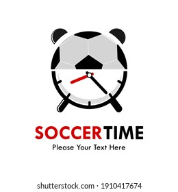 Soccer time logo template illustration