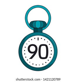 Soccer timer with ninety minutes symbol vector illustration graphic design