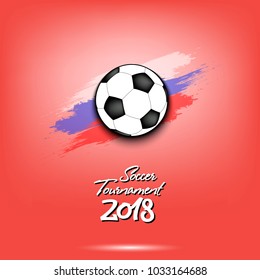 Soccer tournament 2018. Football logo template design. Vector illustration