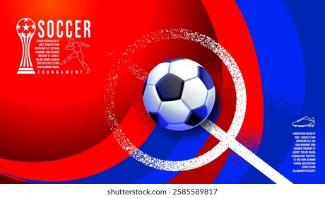 Soccer tournament, banner Template , Football Match , layout design vector, America flag