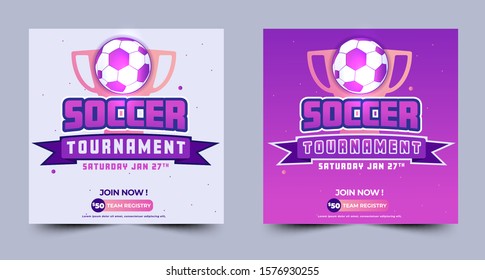 Soccer tournament event, design conceptual modern layout, simple and clean with a subtle color combination. can use for banner, flyer, poster and even more.