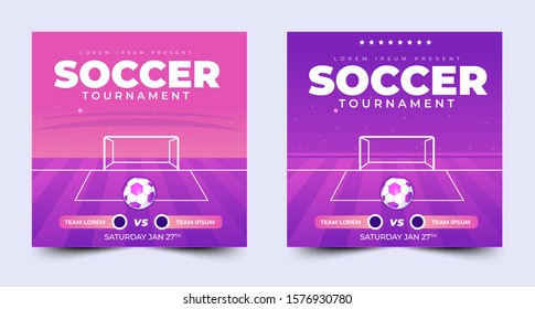 Soccer tournament event, design conceptual modern layout, simple and clean with a subtle color combination. can use for banner, flyer, poster and even more.