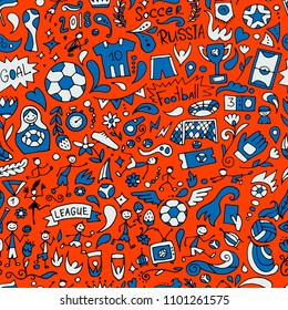 Soccer tournament, football league team international championship. Seamless pattern for your design