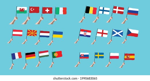 Soccer Tournament Group A. Team divided by group A to F. Shirt according to the country that will be playing at the tournament.