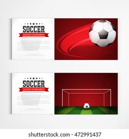 Soccer tournament modern sport banner template vector design.