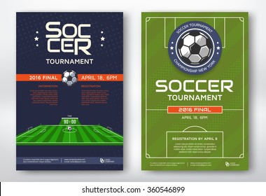 Soccer tournament modern sports posters design. Vector illustration.