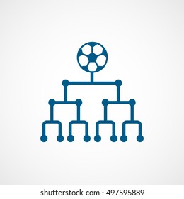 Soccer Tournament Net Blue Flat Icon On White Background