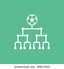 Soccer Tournament Net Flat Icon On Green Background
