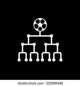 Soccer Tournament Net Flat Icon On Black Background