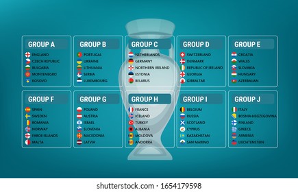 Soccer tournament on background with football cup