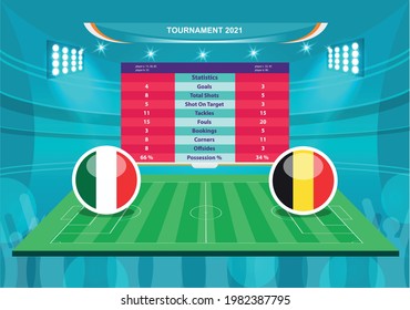 Soccer tournament. soccer playing field with strategy elements. set of infographic. Vector illustration.