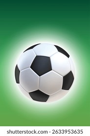 Soccer tournament. Poster template with football 3d ball. Flyer for sections soccer tenement. Vector background