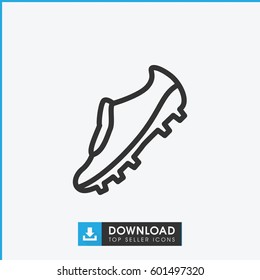 soccer trainers icon. simple outline soccer trainers vector icon. on white background.