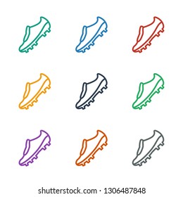 soccer trainers icon white background. Editable outline soccer trainers icon from sport. Trendy soccer trainers icon for web and mobile.