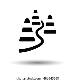 Soccer training cones icon. White background with shadow design. Vector illustration.