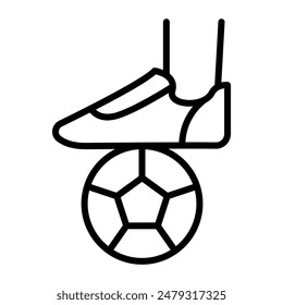 Soccer training icon in thin line style Vector illustration graphic design