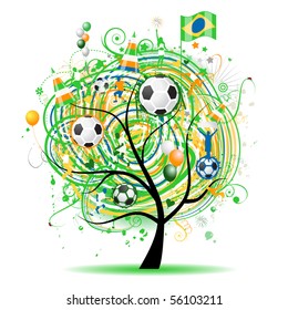 Soccer tree, brazilian flag