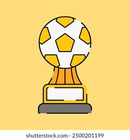 Soccer Trophy Illustration Isolated on Yellow Background
