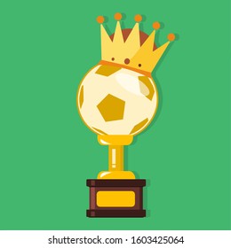 soccer trophy isolated vector illustration in flat style