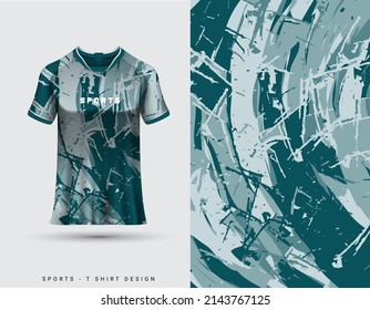 The soccer t-shirt design is slim-fitting with a round neck. Vector illustration