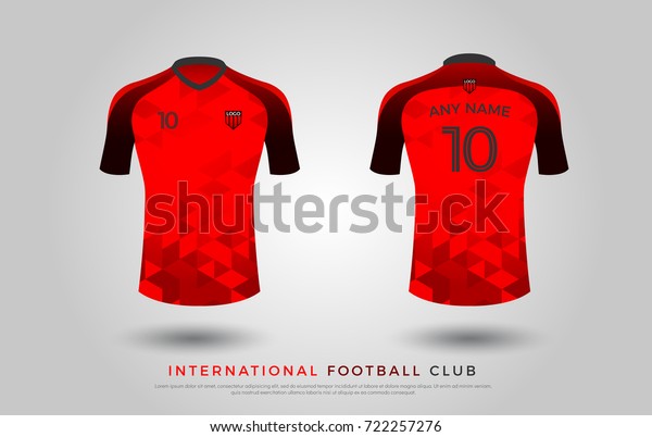 camisetas de futbol color rojo y negro