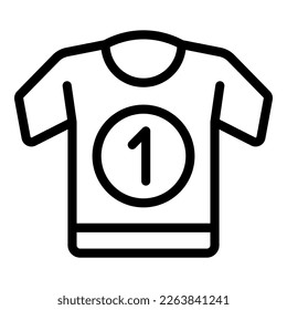 Soccer tshirt icon outline vector. Sport game. Goal kick