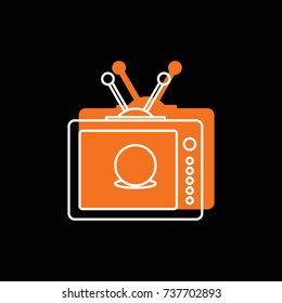 Soccer TV icon. Doodle illustration of Soccer TV vector icon for web isolated on black background