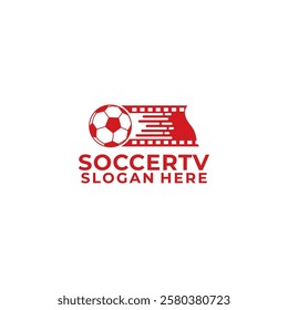 Soccer TV logo design vector. Soccer Documentary or Film logo design. Soccer or Football sports channel logo design template