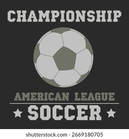 Soccer typography for design clothes. Vector illustration