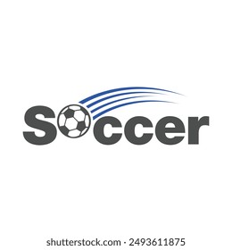 soccer typography logo football club vector design template