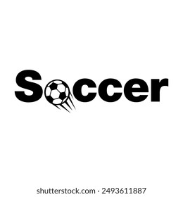 soccer typography logo football club vector design template