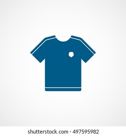 Soccer Uniform Blue Flat Icon On White Background