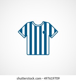 Soccer Uniform Blue Line Icon On White Background