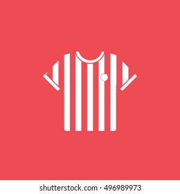 Soccer Uniform Flat Icon On Red Background