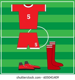 Soccer uniform flat template