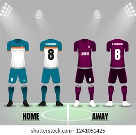 soccer uniform in front and back side template
