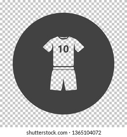 Soccer uniform icon. Subtract stencil design on tranparency grid. Vector illustration.