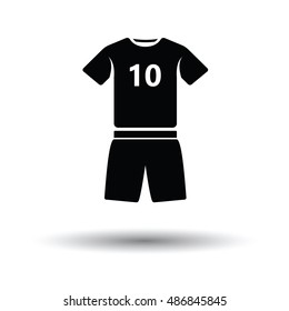 Soccer uniform icon. White background with shadow design. Vector illustration.