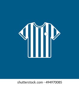 Soccer Uniform Line Icon On Blue Background
