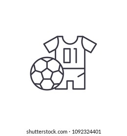 Soccer uniform linear icon concept. Soccer uniform line vector sign, symbol, illustration.