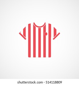 Soccer Uniform Red Flat Icon On White Background