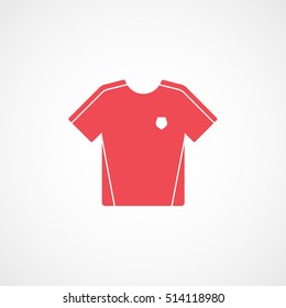 Soccer Uniform Red Flat Icon On White Background