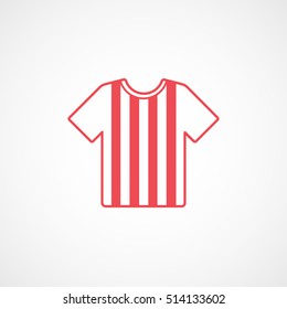 Soccer Uniform Red Line Icon On White Background