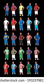 Ilustración vectorial de juego uniforme de fútbol